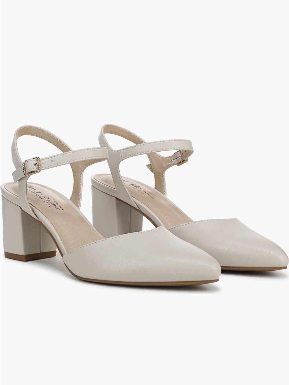 LifeStride Amaryllis Ankle Strap Pump - Bone / Cream Color, Size 5